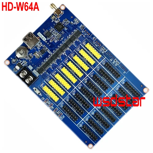 HUIDU HD-W64A (HD-W64 Stop Production) 1024*256 8*HUB08+16*HUB12 USB+WIFI Single Dual Color LED control system