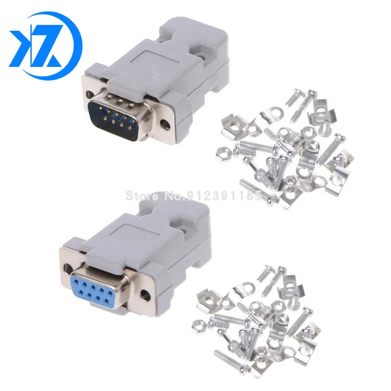 5pcs/lot DB-9 DB9 RS232 Male Female Connector with socket D-Sub 9 pin PCB Connector