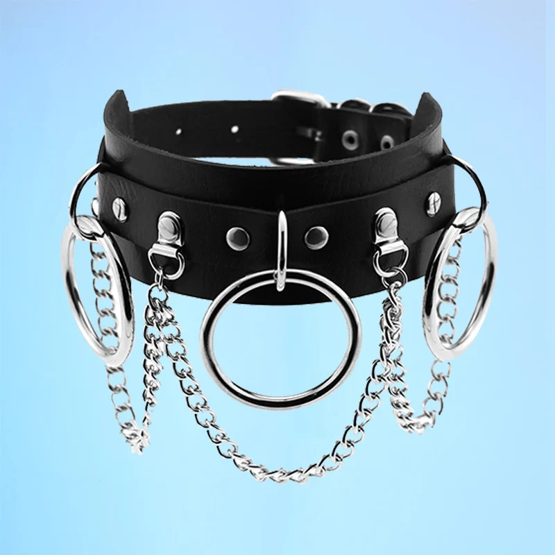 Sex Toys for Couples BDSM Bondage Restraints PU Leather Neck Collar With Chain Sex Necklace Fetish Slave Exotic Accessories