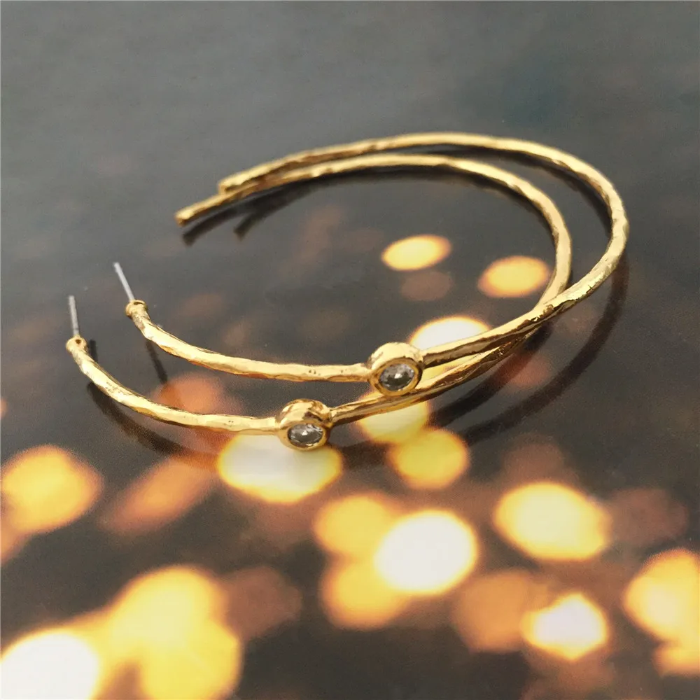 18K Gold Plate Hoop Earrings Women Trendy Gold Color Small Large Circle Hoop Earrings Punk Hip Hop Jewelry Accessories