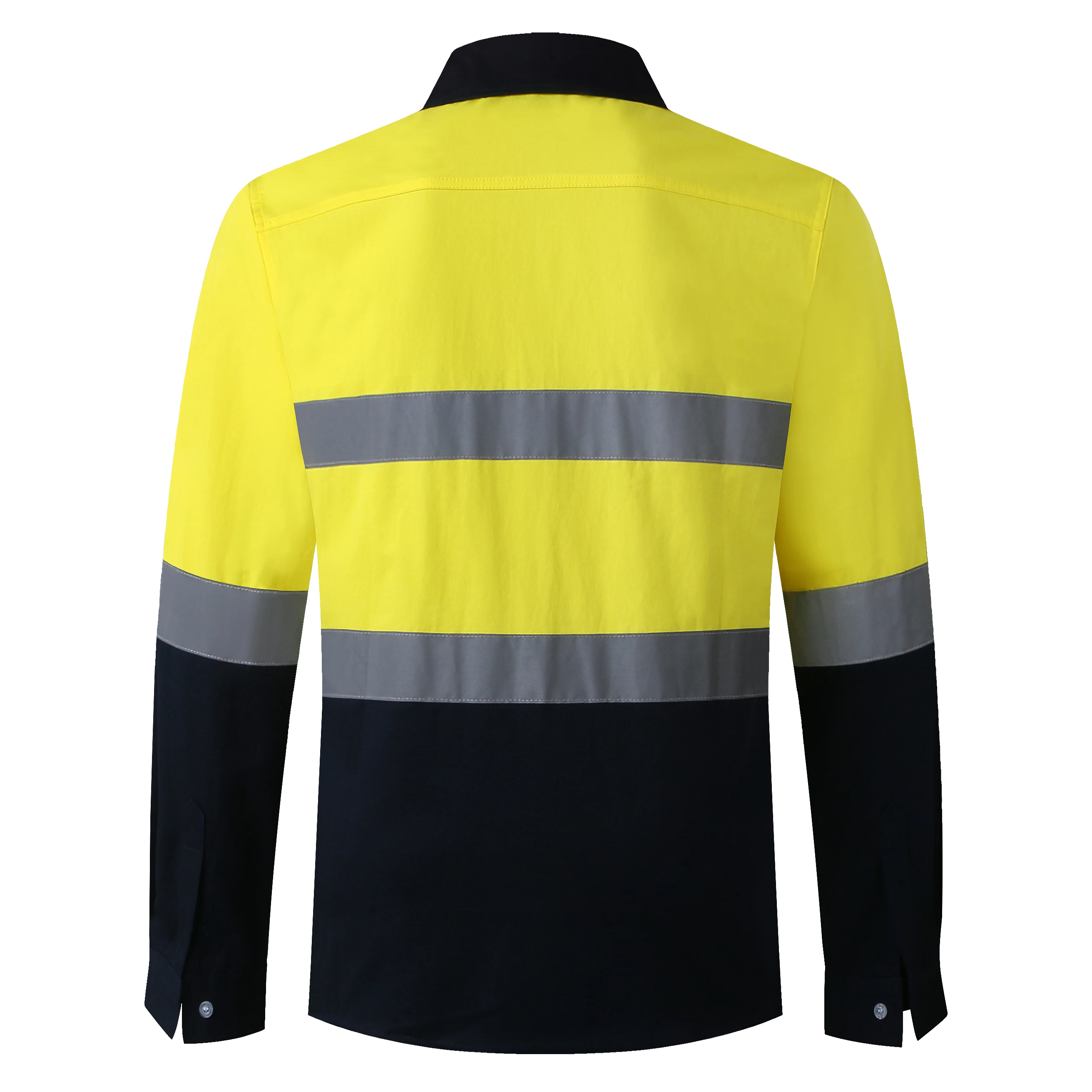 Hi Vis Work Shirt Two Tone Workwear Safety Breathable Long Sleeve Work Shirt