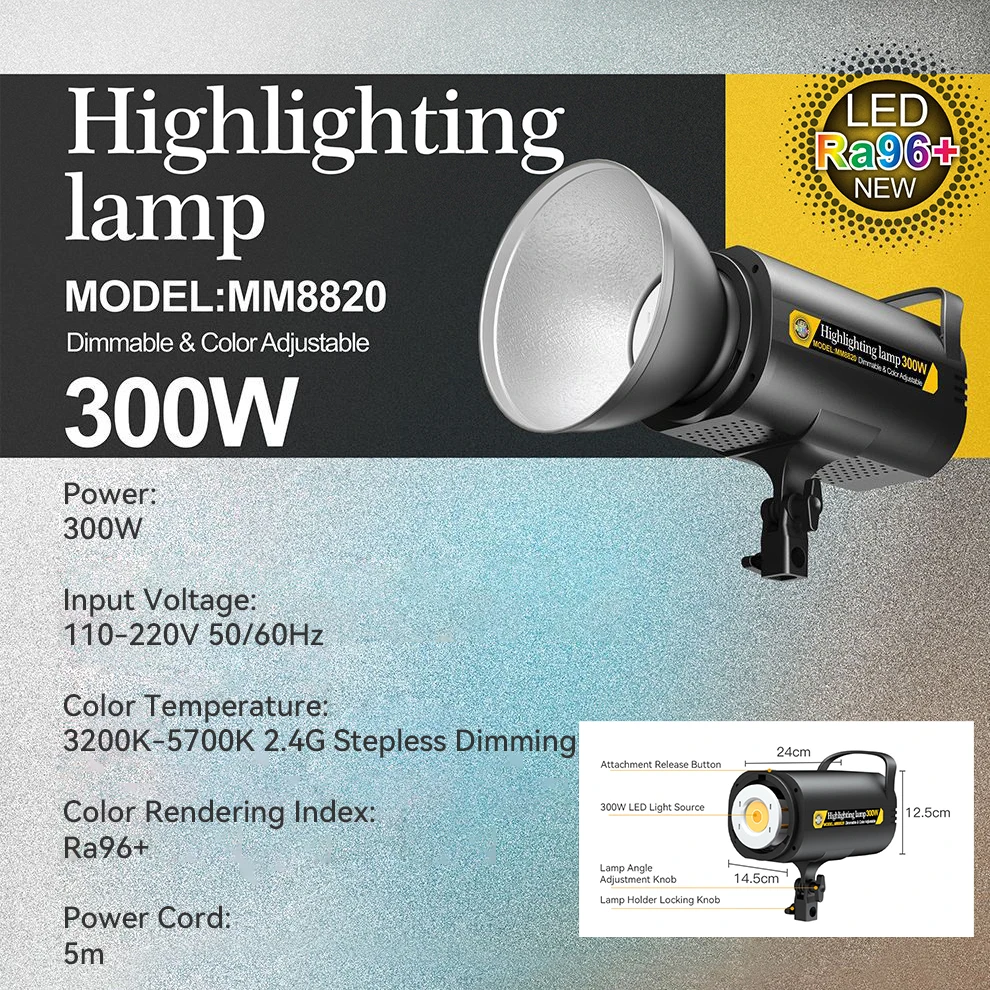 LED-Video licht Fotografie Lampe 3200 w 5700-k Helligkeit dimmbare Beleuchtung für Studio-Video aufnahmen Porträt Live-Streaming – Detail 10