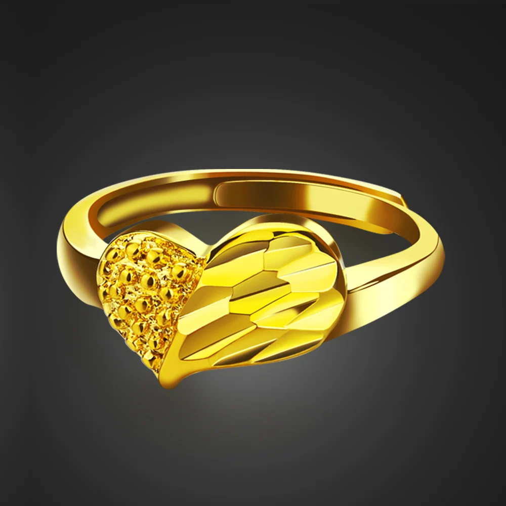 Fashion Elegant Heart Ring 925 Sterling Silver Index Finger Ring Women Golden Simplicity with Sophistication Jewelry Gift