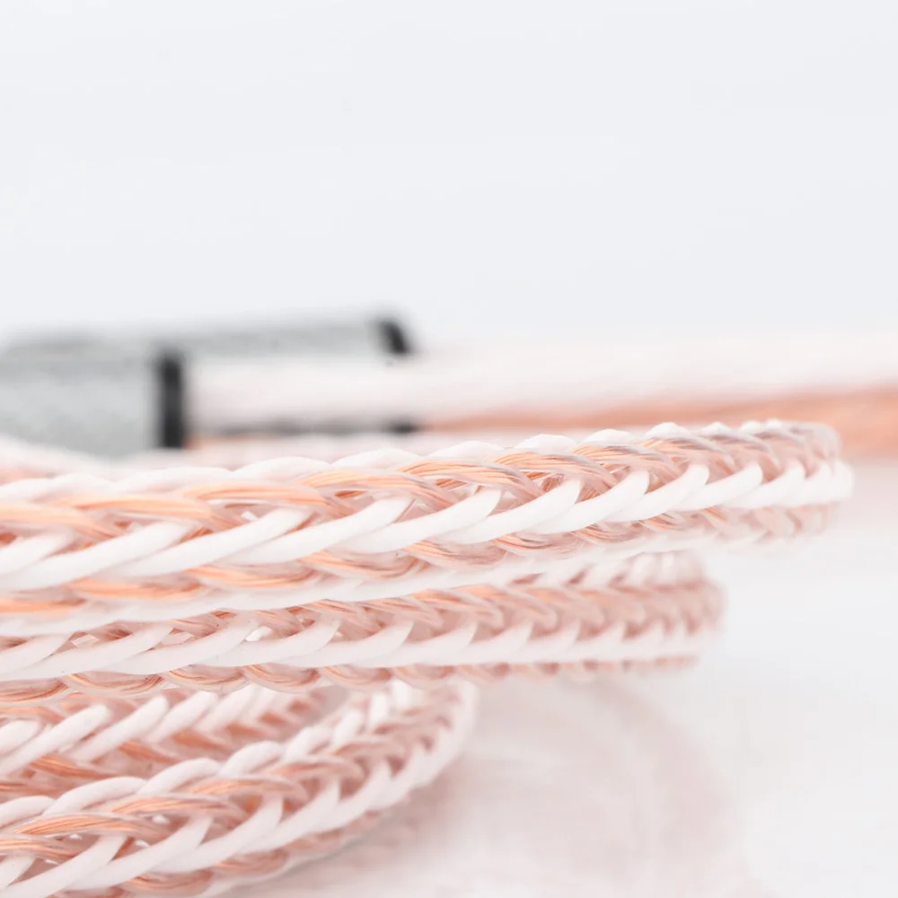 페어 HIFI 8TC OCC 구리 스피커 케이블 Hifi 오디오 오디오파일 스피커 케이블(로듐 도금 Y 스페이드 커넥터 포함)