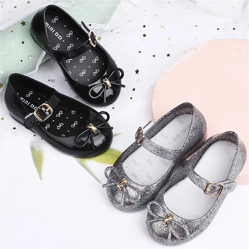 2022 New Spring Fashion Girls Princess Children\'s Shoes Casual Kids Bow Anti-slip Jelly Beach Sandals детская обувь DD027