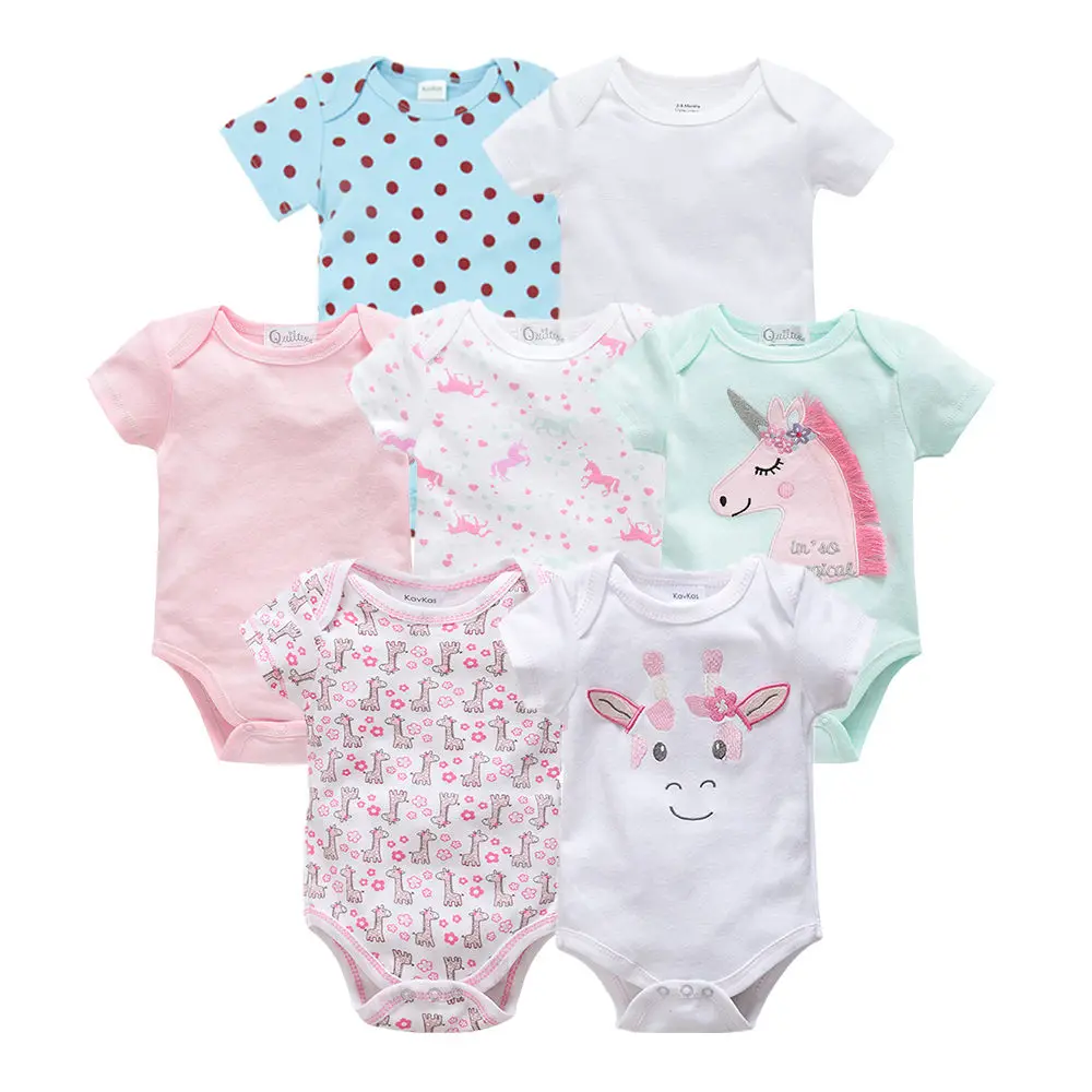 

2019 7PCS/lot baby girl boys footies jumpsuit roupas de bebe recien nacido baby girl ropa 3 6 9 12 months newborn baby clothes