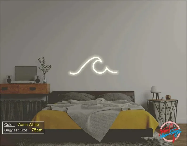 Wave Neon Signs Party Decor Light Signs Event Lights Birthday Gifts Custom Neon Signs Wedding Neon Signs Personalized Lights