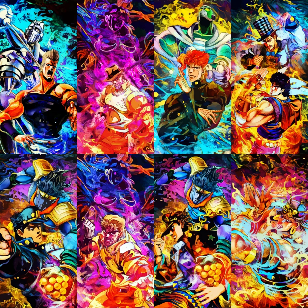 Pełne diamentowe kwadraciki Anime JoJo dziwaczna przygoda JOJO plakat 5D diamentowe malowanie diamentowe hafty mozaika do dekoracji domu