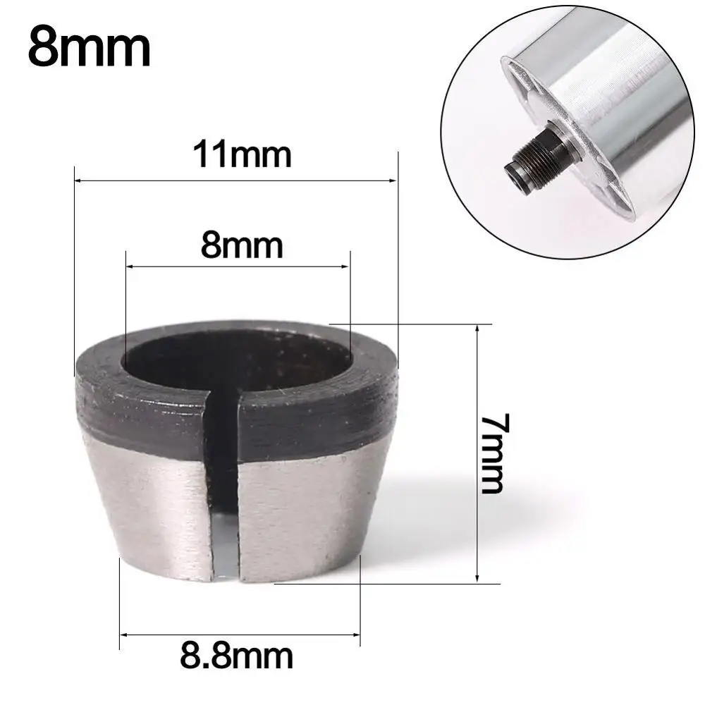 6Mm 6.35Mm 8Mm Collet Chuck Adaptor Ukiran Pemangkasan Mesin Router Presisi Tinggi