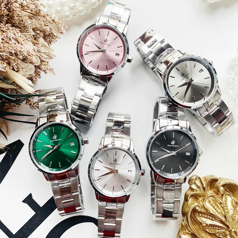 Minimalist Simple Neutral Girls Students Watches for Women Calendar Analog Wrist watch Alloy Bracelets Watches Water Resistant