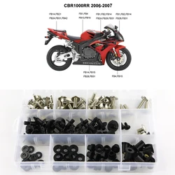 Fit For Honda CBR1000RR CBR 1000RR 2006 2007 Motorcycle Complete Full Fairing Bolts Kit Fairing CIips Nuts Screws Grommets Steel