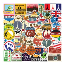 10/50/100pcs Retro Travel City Landscape Graffiti Stickers DIY Motorcycle Skateboard Notebook Suitcase Waterproof Sticker Decals