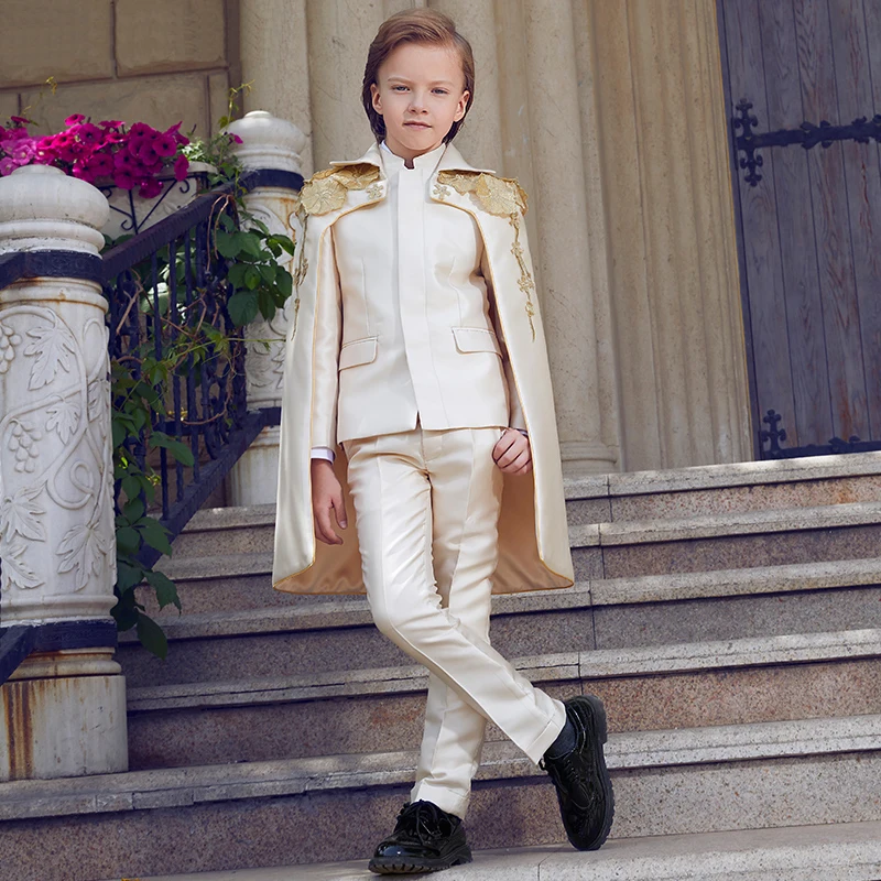 Children Suit For  Boys Suits Kids Blazer Cloak Formal Gentleman Dress Boys Suits For Weddings Birthday Teen Clothes Catwalk