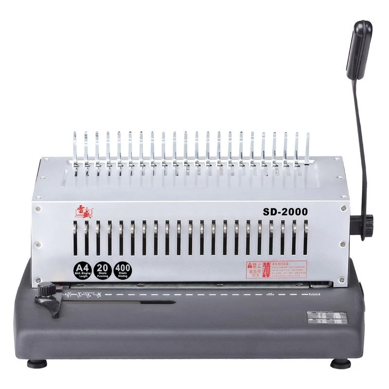 

Comb-type 21-hole apron punching and binding machine, 10-hole clamping strip pressing edge manual binding machine SD-2000