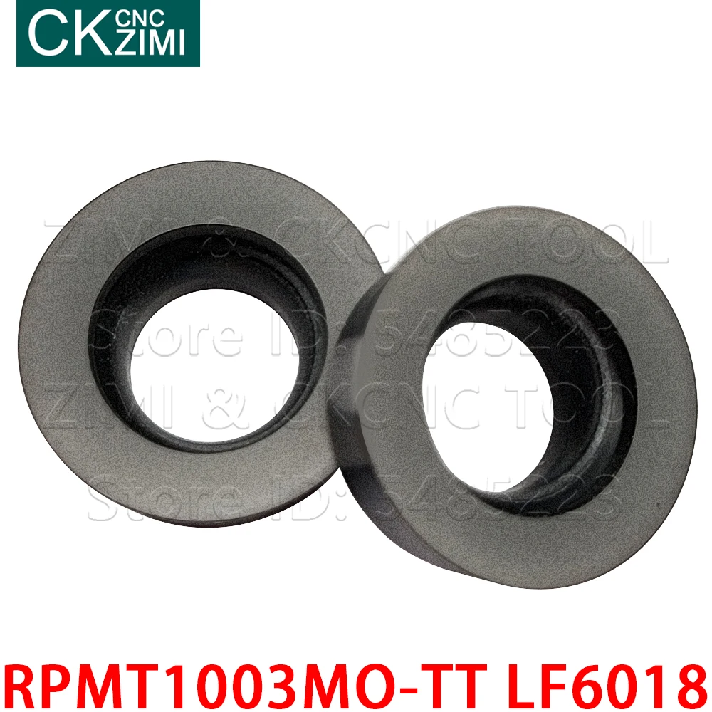 RPMT RPMT1003MO-TT LF6018 초경 인서트 금속 선반 절삭 공구 외부 원형 밀링 인서트 CNC 선반 절단기 공구