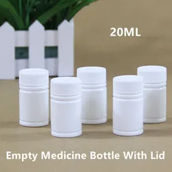 100Pcs 20ML Small Round Bottle With Screw Cap Medicine Pill Capsule Tablet Storage Container Vitamin Refillable Bottles