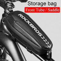 ROCKBROS Hard Shell Bicycle Frame Front Tube Bag Rainproof MTB Road Folding Bike Top Tube/Saddle Bag Large Capacity Storage Bags