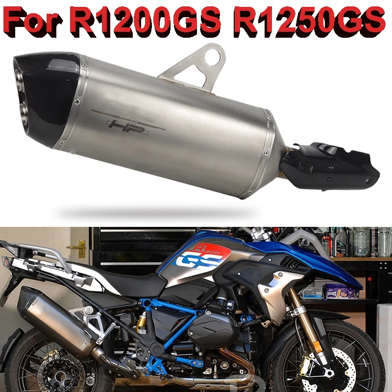 For R1200gs R1250gs ADV Motorcyle Exhaust Muffler with DB Killer Cutoms Hand Made Escape with Carbon Fiber Heat Shield