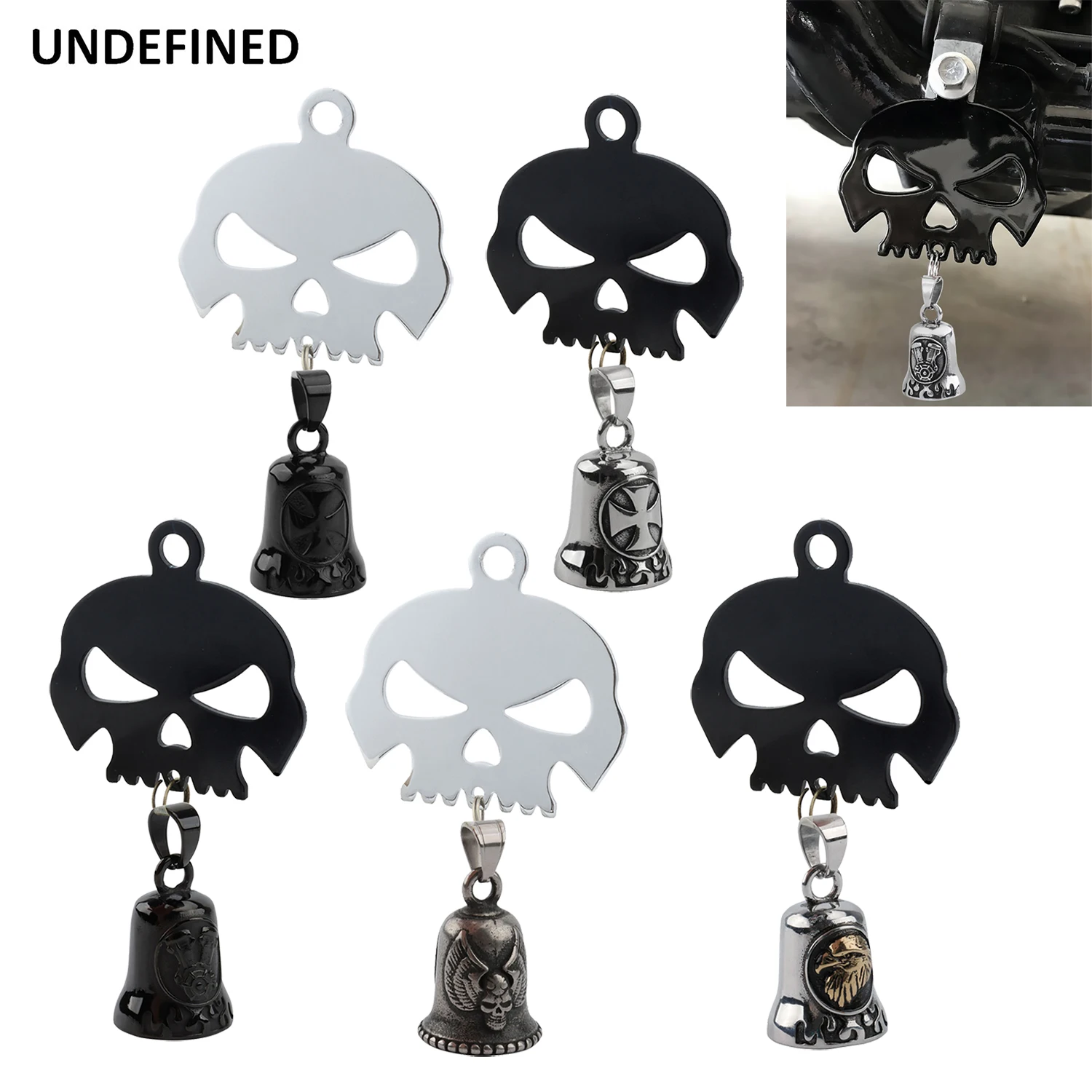 

Skull Motorcycle Bell Eagle Cross Cool Biker Guard Bell Hanger Mount for Harley Indian Scout Chief Bobber Dyna Softail Sportster