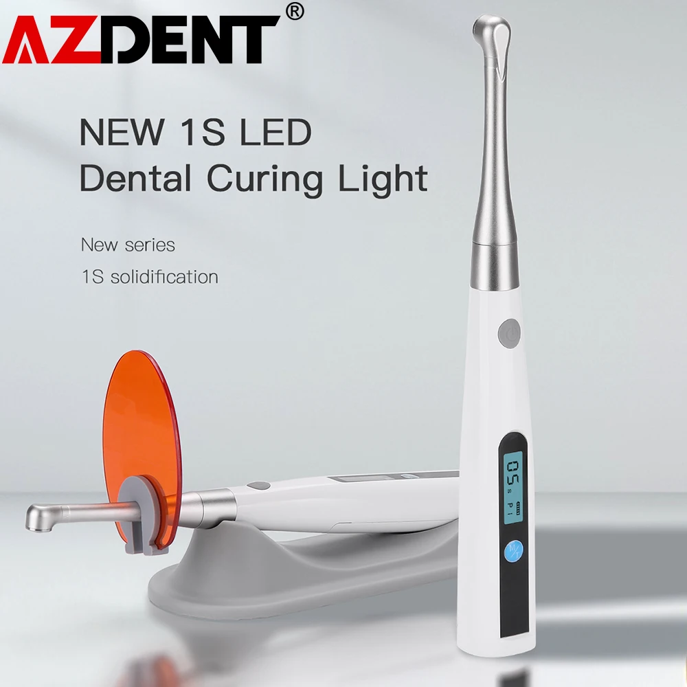 AZDENT Dental Bezprzewodowa lampa utwardzająca LED 1-sekundyczna lampa utwardzana Metalowa główka Światło stomatologiczne