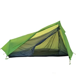 Outdoor Ultralight One Person Tent Camping Hiking Double Layer 15D Nylon Silicon Coating Tent (no pole)