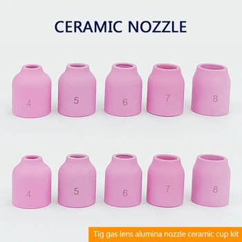 Dysza z tlenku glinu gazowego TIG 25,4 mm 53N58 # 4 53N59 # 5 53N60 # 6 53N61 # 7 53N61S # 8-częściowy kubek ceramiczny pasujący do palnika spawalniczego TIG WP9 WP20