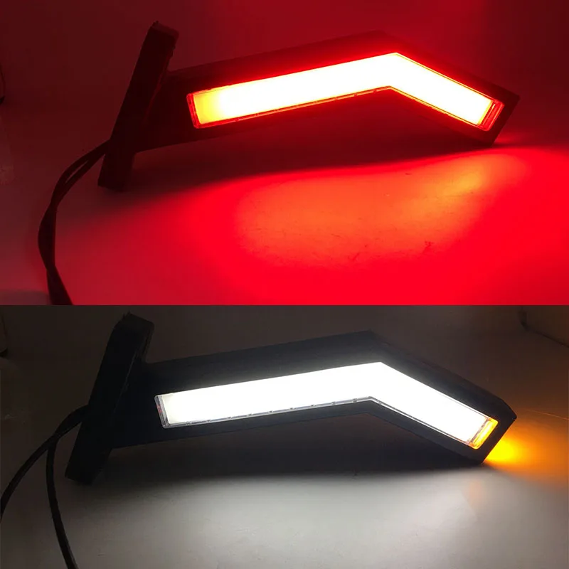 Nuevo 2 uds 12-24V camión luz LED de posición lateral contorno lámpara con tallo para camión remolque furgoneta camión lámpara lateral cintura lámpara Blanco/Rojo