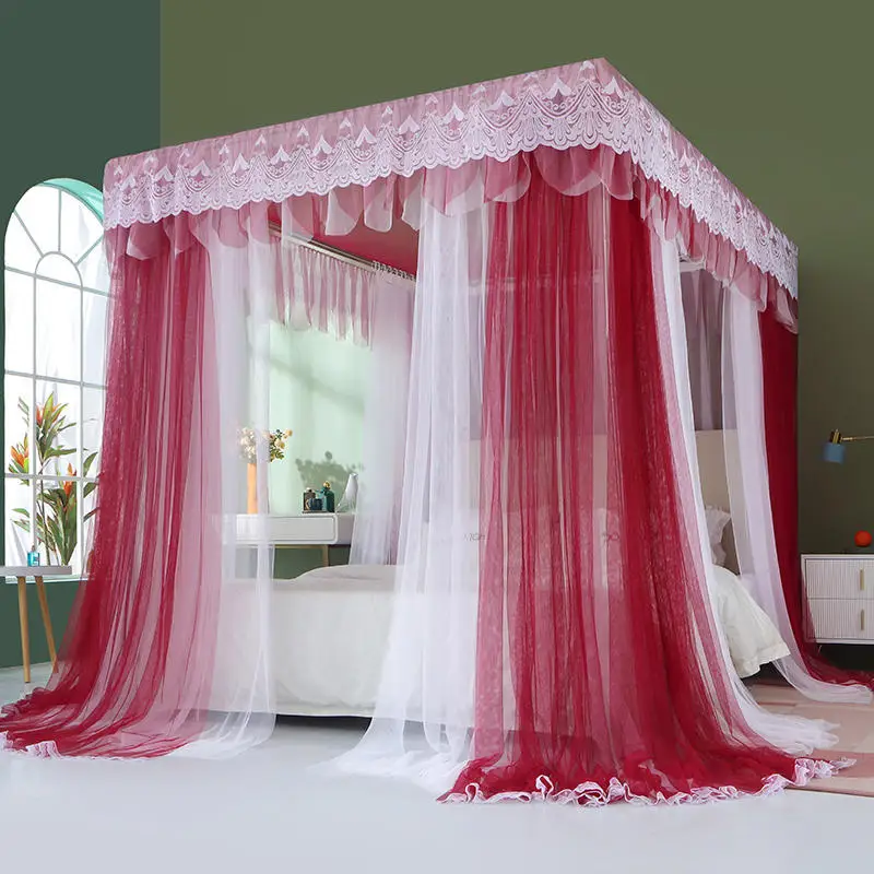 Green Luxury Large Mosquito Net Fabric Holder Princess Bed Folding Lace Curtains Decoration Canopy Stand Klamboe Bedding