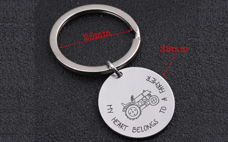 Цепочка для ключей модный штамп автомобиль мой сердце принадлежит фермерам креативная сумка для ключей цепочка для ключей, высокое качество искусство, подарок на все расстояние