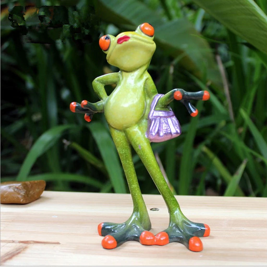 Resin Creative 3D Craft Frog Figurine Animal Model Crafts Decoration Gift Home Office Desktop Decoration