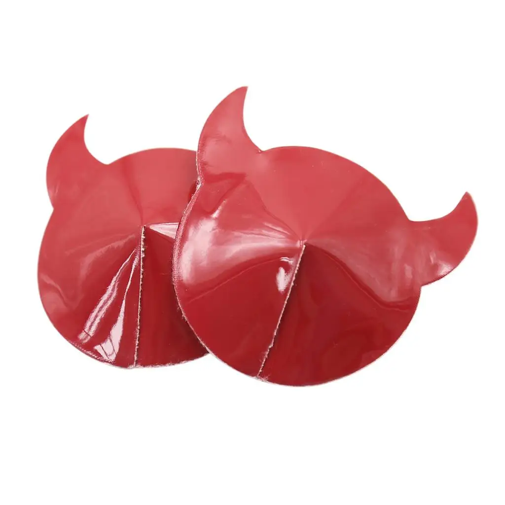 

Exotic Leather Pasties Self Adhesive Horn Nipple Covers Sexy Red Devil Bra Stickers Patch Coslplay Props Women Intimate