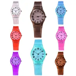 Children Candy Color Big Number Round Dial Jelly Silicone Quartz Wrist Watch Women Girl Boy Leisure Sports Clock