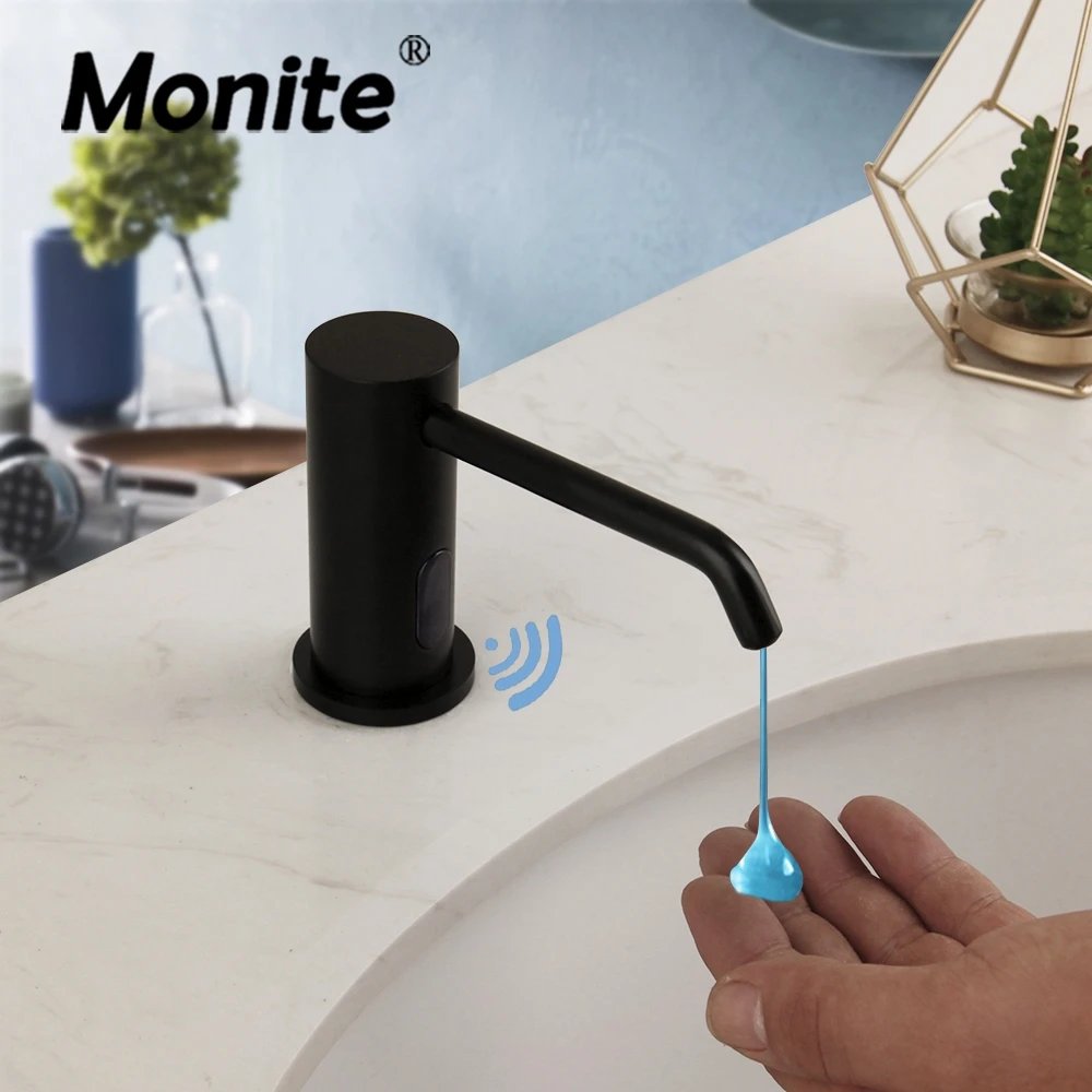 

Monite Sensor Soap Dispenser Automatic Kitchen & Bathroom Dispenser Liquid Soap Lotion Dispenser Stainless Steel Head ABS Bottle
