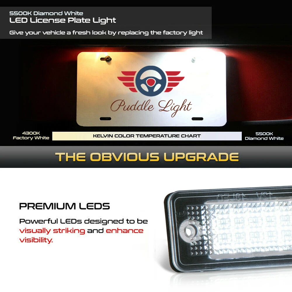 2Pcs Canbus No Error LED Rear Number Plate Lamp For Audi A3 8P Q7 4L A6 C6 RS6 A4 B6 B7 S4 RS4 A5 8F S5 A8 S8 Auto Lights