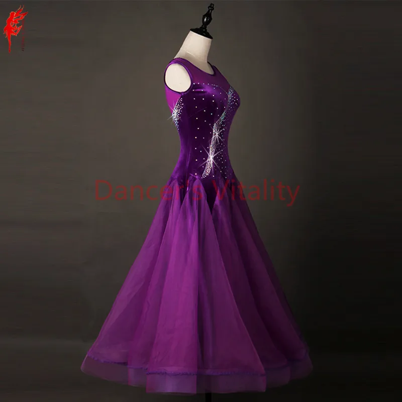 Mulheres Ballroom Dance Dress, Dance Wear, Sexy Mesh Roupas Sem Mangas para Meninas, S-6XL