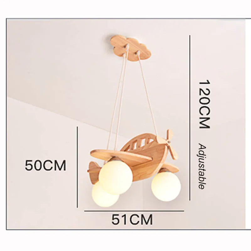 Homhi 어린이 천장 샹들리에 비행기 비행기 나무 Lampara 조명 어린이 방 매달려 Lampy Luminaire HCL-012