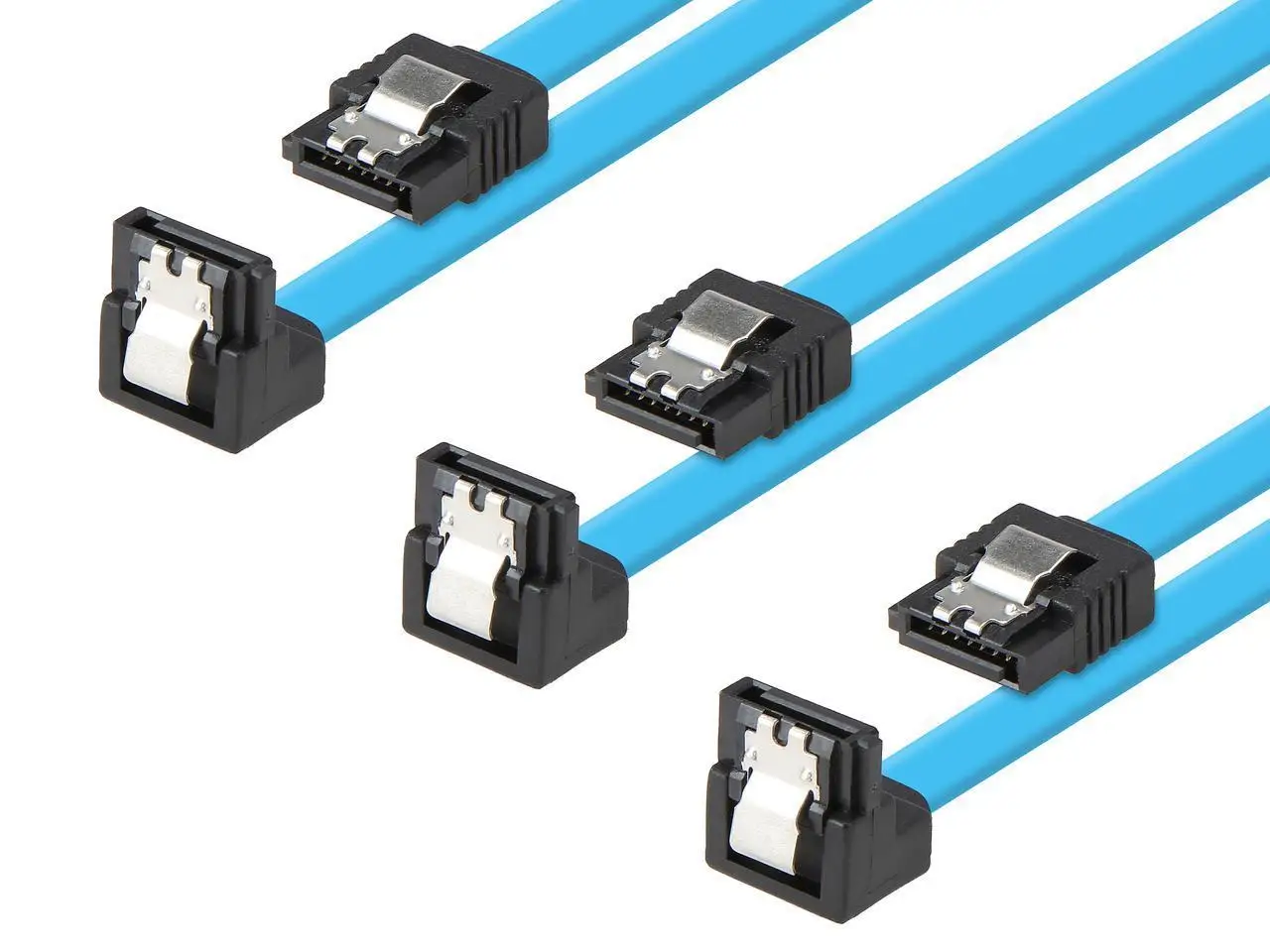 

SATA Cable 90 Degree Right Angle SATA III 6.0 Gbps, SATA Cable 18 Inches, SATA 3 Cable - 18 Inches, Blue, 3-Pack