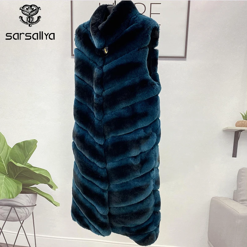 

Rex Rabbit Fur Vest Coat Women Collar Long Natural Coat With Real Rabbit Fur Vest Warm Autumn Winter New Genuine Fur Jacket Coat