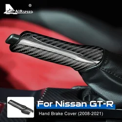 Real Hard Carbon Fiber for Nissan GTR 2008- 2019 2020 2021 Accessories Interior Trim Car Replace Handbrake Grips Cover Sticker