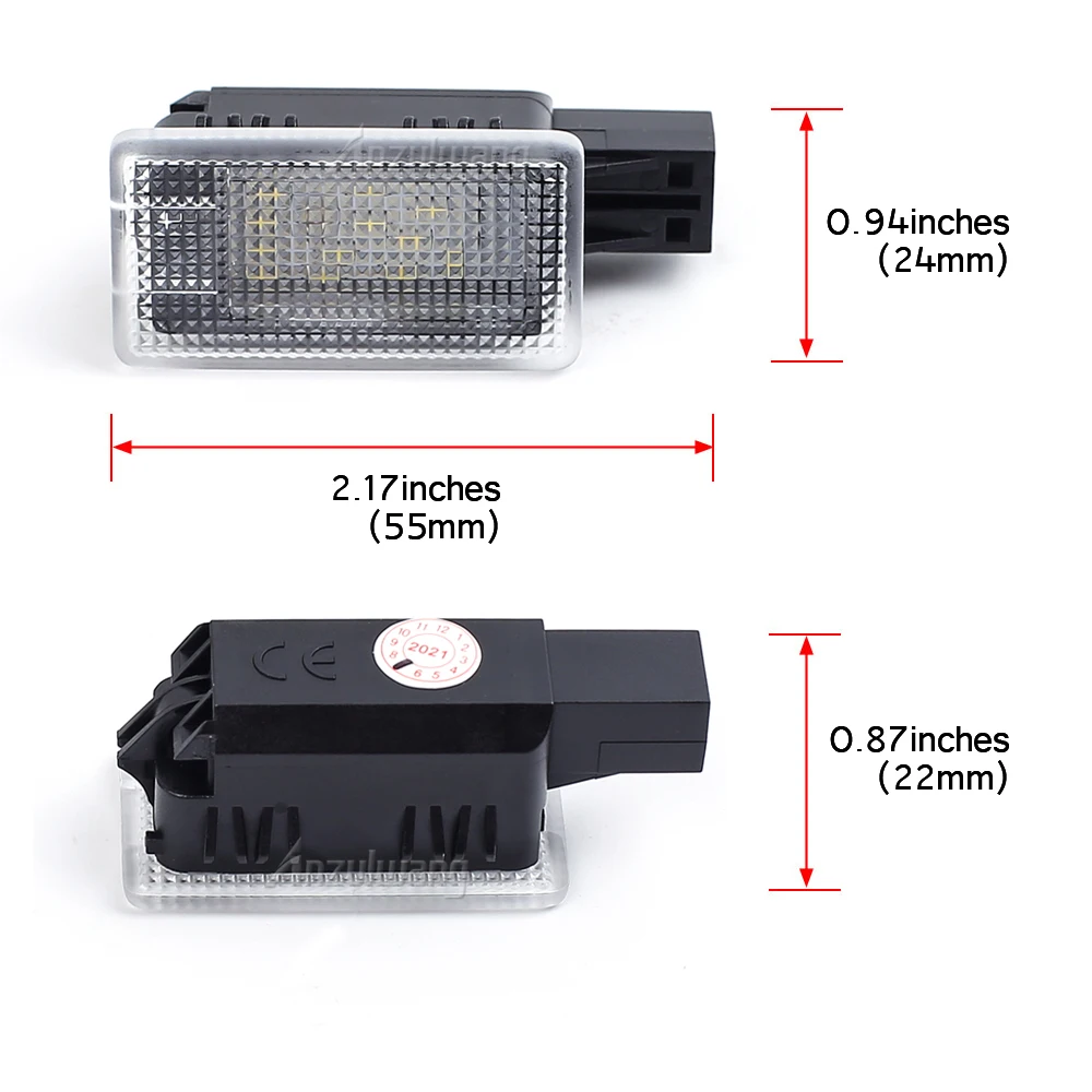 2Pcs For Volvo V40 V40CC V60 S60 S80 XC40 XC60 XC90 LED Courtesy Luggage Trunk Boot Light Footwell Welcome Door Lamp