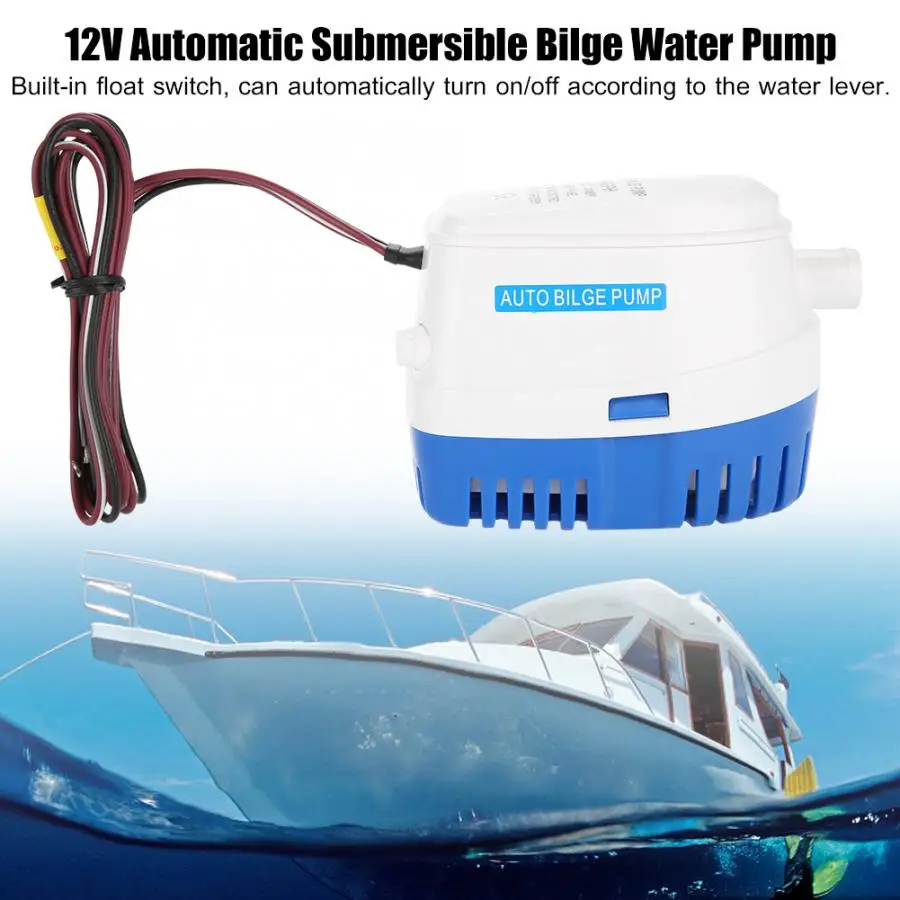 

12V 1100GPH Automatic boat bilge pump Submersible Boat Bilge Water Pump Auto with Float Switch for Boat Caravan RV