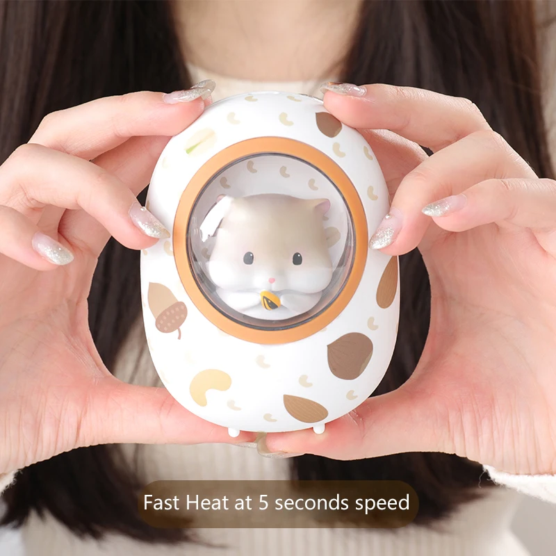 Mini Portable 5000mAh Power Bank Cute Space Capsule Hamster Charging USB Hand Warmers for Girl Loves Gift Butter Cat Power Bank