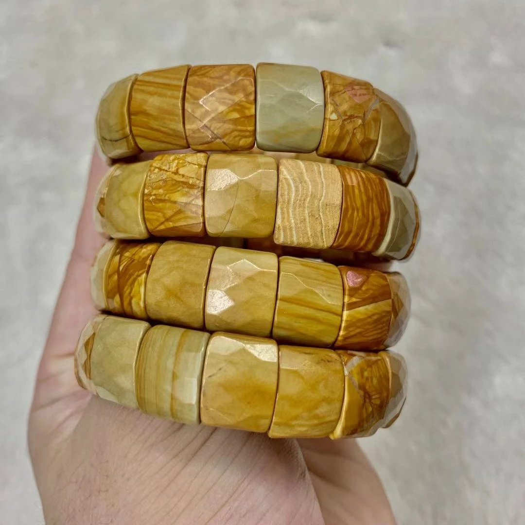 poland picture jaspers/ Silicified Wood stone bracelet natural stone bangle jewelry woman for man