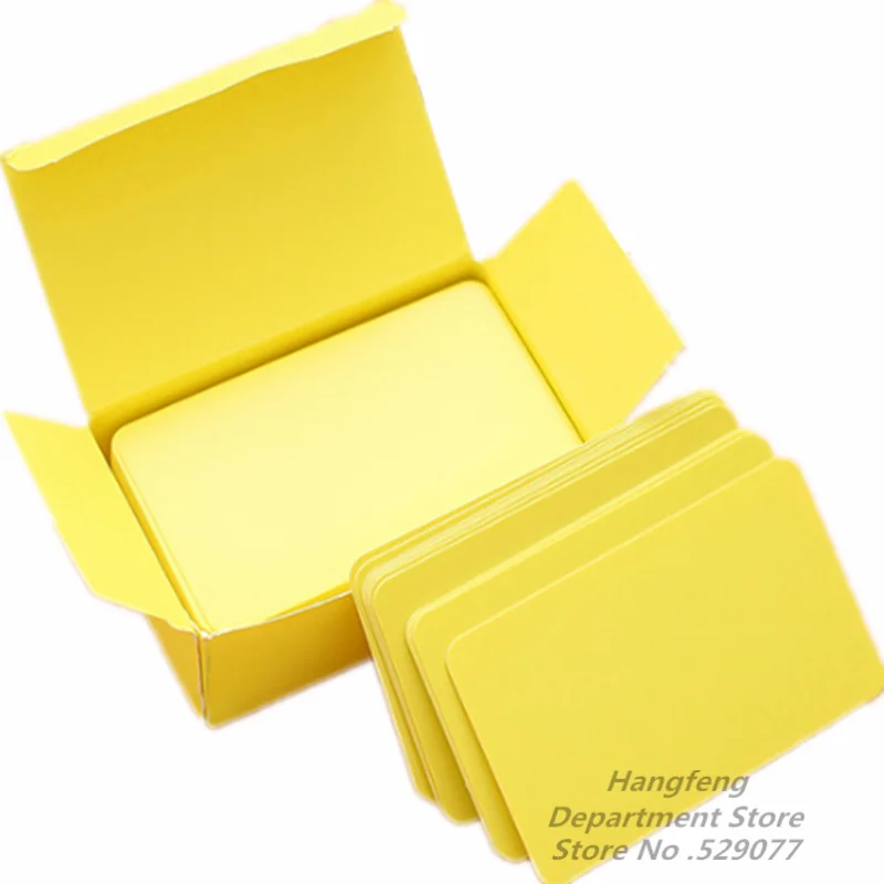 

Sale! 90pcs Yellow Creative Blank Tags DIY Graffiti Round Corner Mini Card Color Word Card Boxed Note Card Message Card