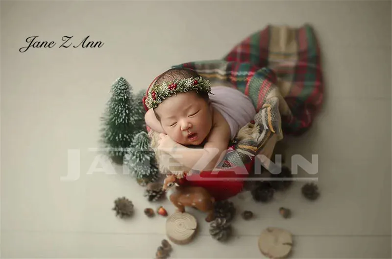 Christmas Carol Headwear Flower Series Baby studio shooting accessories newborn Photography props headband has smell