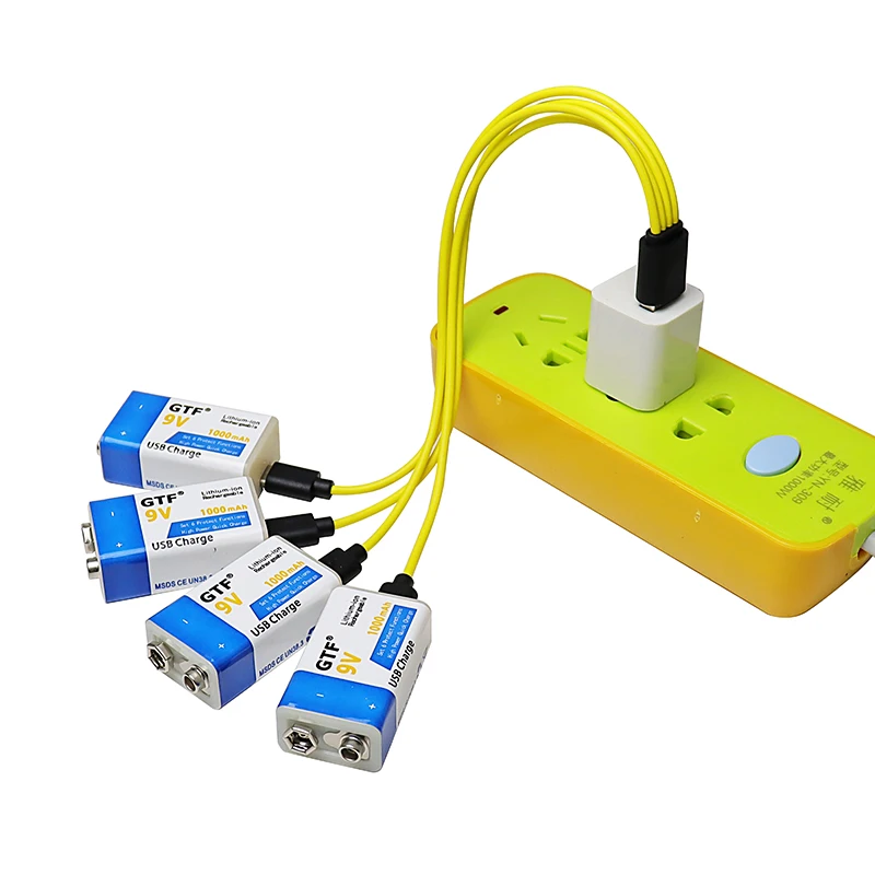 GTF جديد 9 فولت 1000 مللي أمبير USB تهمة بطارية ليثيوم أيون بطارية قابلة للشحن Type-C USB ل متعدد ميكروفون لعبة التحكم عن بعد KTV