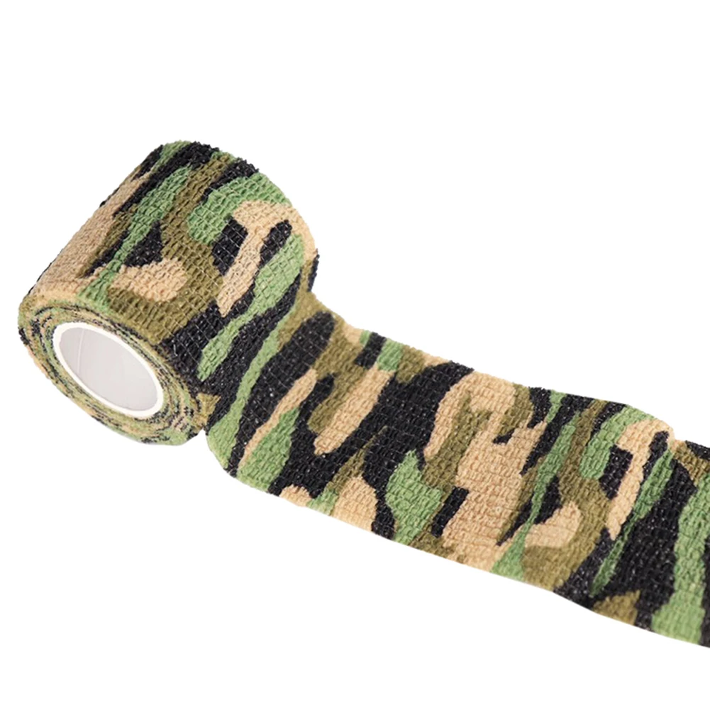 Fita camuflada extensível militar, fita adesiva camuflada para caça ao ar livre, envoltório riflês