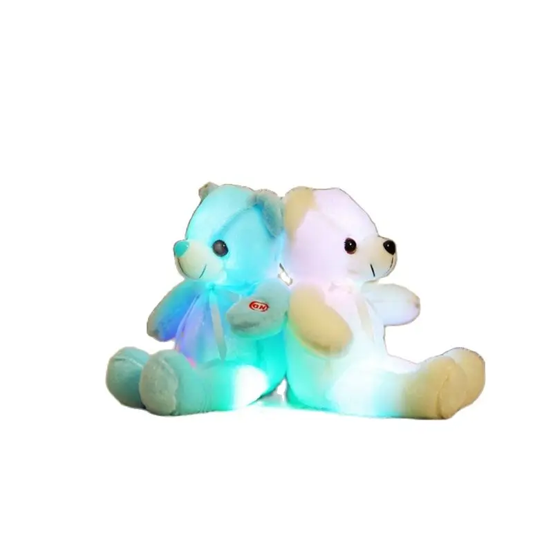 30CM Baby Luminous Teddy Bear Animals Stuffed Plush LED Light-up Pillow Girls Birthday Christmas Gifts Toys for Kids Children