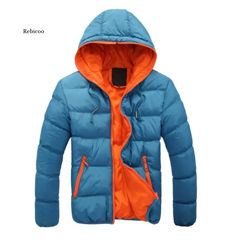 

Cotton Down Jackets Men Winter Casual Outerwear Windbreaker Slim Fit Hooded Fashion Overcoats 4X