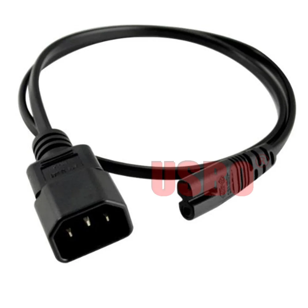 Black 0.2M 0.6M 1.0M 2.0M 3.0M PVC copper IEC320 C14 TO C7 power cord 2.5A/10A 250V C7 eight-suffix UPS PDU power cable